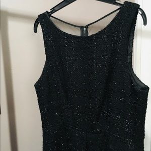 🖤Black sleeveless dress, tweed & fully lined.